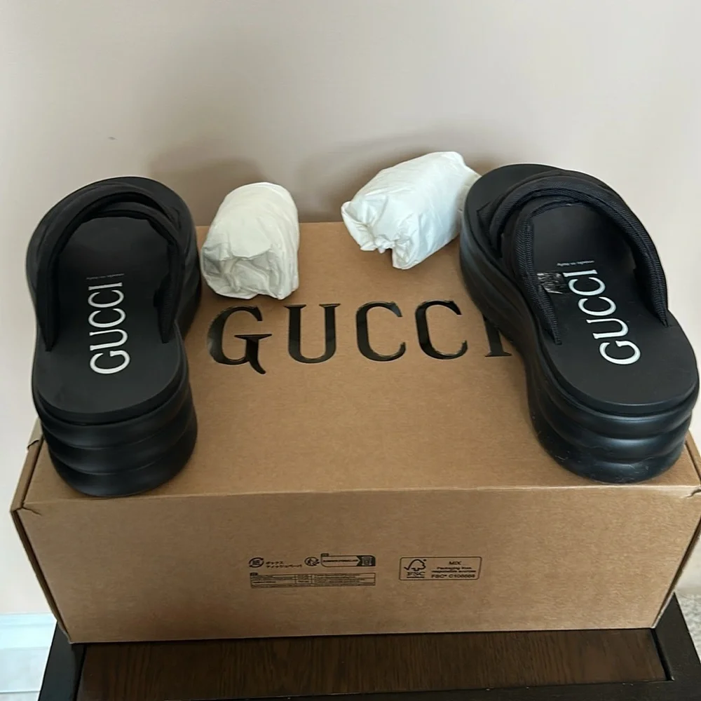 Gucci GG Echo Platform Sandals